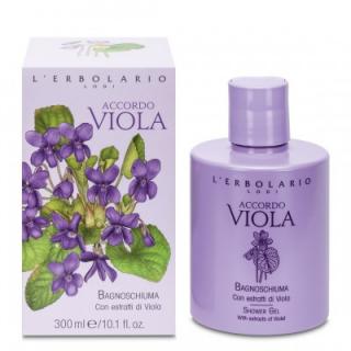 L Erbolario Accordo Viola Sprchový gel 300 ml (Obsahuje hodnotné fytokozmetické výťažky získané z fialky voňavej a fialky záhradnej., Aminokyseliny z ovsa a proteíny z ryže)