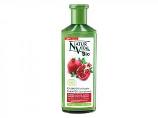 Natur Vital BIO šampón pre namáhané vlasy s granátovým jablkom, 300ml (Cruelty free, Vegan. Posilňuje končeky a vlasové vlákna)