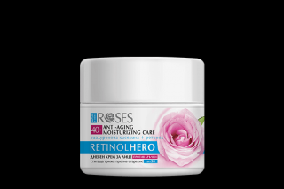 ROSES RETINOL HERO Krém na tvár a dekolt kyselina hyaluronová a retinol  40+ ( obsahuje ochranný slnečný faktor SPF 30 pre redukciu výskytu pigmentových škvŕn)