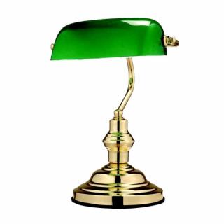 ANTIQUE stolná lampa zlatá/zelená 1xE27/60W (dostupný 1ks za)
