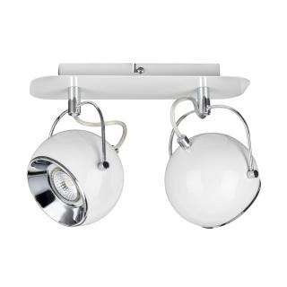 BALL stropná kovová led lampa 2xLED GU10/ 5W/ biela/chróm