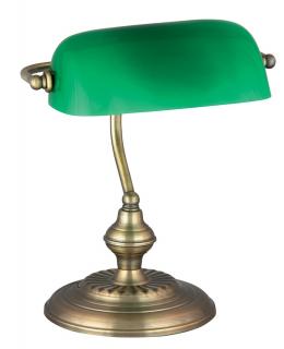 BANK stolná lampa bronzová/zelená 1xE27/60W