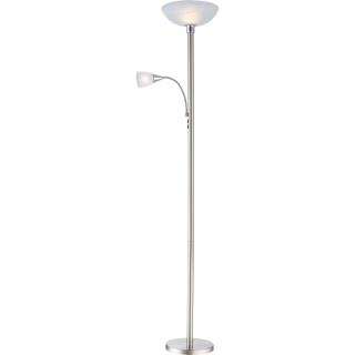 BLADE ledková stojanová lampa chróm/nikel/biely alabaster 1xE27/LED/9W + 1xE14/LED/3W