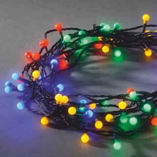 Blikajúca vianočná vonkajšia reťaz guličky farebné 10mm, 160 LED 12,7m