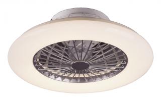 DALFON stropný ventilátor strieborný so svetlom LED 30W + diaľkové ovládanie + efekt trblietania