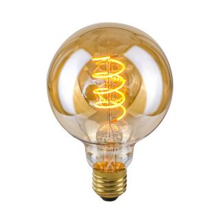 Dekoratívna LED žiarovka G95 jantárová špirálová E27/4W/2200K/90lm