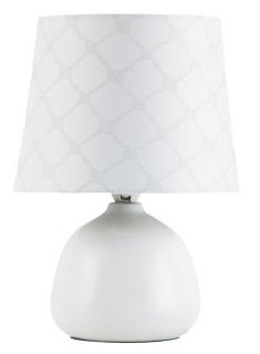 ELLIE nočná keramická lampa biela 1xE14/40W, výška: 26cm