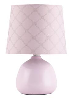 ELLIE nočná keramická lampa ružová 1xE14/40W, výška: 26cm