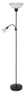 ETRUSCO stojanová lampa antická hnedá 1xE27/100W+1xE14/40W