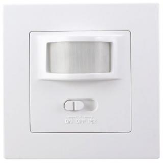 Interiérový nástenný PIR senzor biely 160°/400W-800W, do krabičky od vypínačov