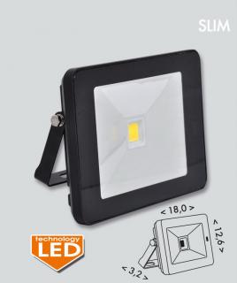 Ledkový reflektor SLIM 20W čierny s HF senzorom, na diaľkové ovládanie 1xCOB LED