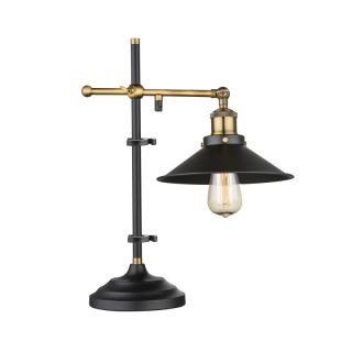 LENIUS stolná lampa čierna/stará mosadz 1xE27/60W, výška: 45,5cm