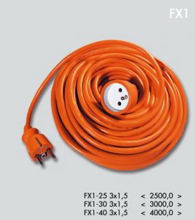 Predlžovací kábel oranžový 25m/3x1,5mm