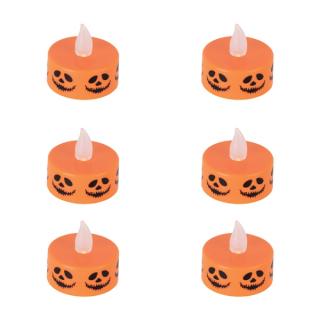 Sada led čajových sviečok oranžové halloween 6ks, 1xLED oranžová, na batériu