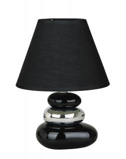 SALEM keramická nočná lampa čierna/chróm 1xE14/40W, výška: 25cm