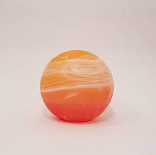 Sklené tienidlo guľa priemer 20cm,mont. otvor: 8,5cm alabastrová oranžovo-žltá
