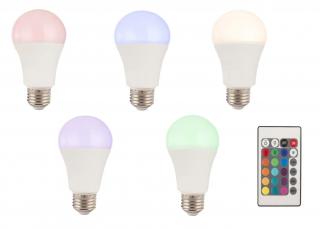 SMART stmievateľná LED žiarovka opálová RGB+biela E27/10W s diaľkovým ovládačom ()