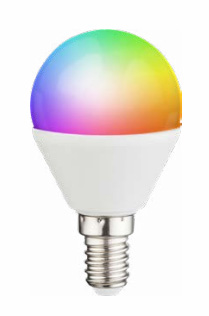 SMART stmievateľná LED žiarovka RGB+biela E14/5W s diaľkovým ovládačom ()