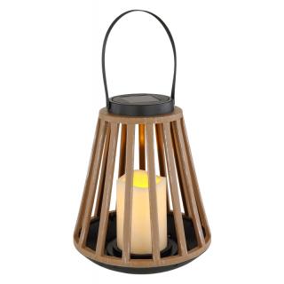 Solárny led lampáš plastový hnedý 1x blikajúca LED/3V/3200K, priemer: 20cm, IP44