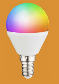 Stmievateľná LED žiarovka RGB + biela E14/6W=40W s diaľkovým ovládačom