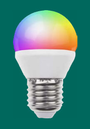 Stmievateľná LED žiarovka RGB+biela E27/4W s diaľkovým ovládačom