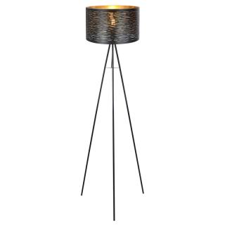TUNNO stojanová lampa trojnožka čierna/zlatá 1xE27/40W, výška: 153cm