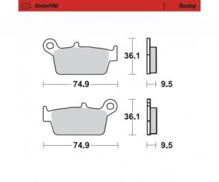 Brzdové platničky Moto-Master SinterPRO/ CR,KX,RM,YZ,GAS GAS zadné