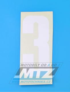 Číslo štartovné viac čísiel - prevedenie MX malé- rozmery: 120x50mm - farba: biela