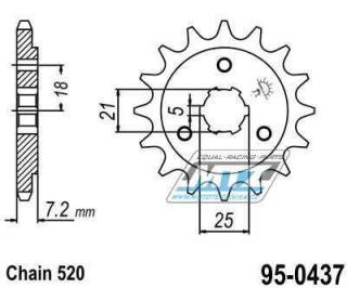 Koliesko reťazové (pastorok) 95-0437-15zubov MTZ - Suzuki SP600F + DR600S + DR650RSE