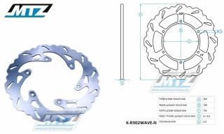 Kotúč brzdový MTZ nerezový - zubatý dizajn Wave - Yamaha YZ125 / 99-01 + YZ250 / 99-01 + YZF250 / 01 + YZF400 / 99 + YZF426 / 00-02 + WRF250 / 01 + WRF