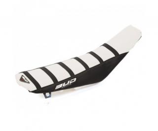 Poťah sedla BudRacing Honda CRF 250 14-17, CRF 450 13-16 white / black / black lines