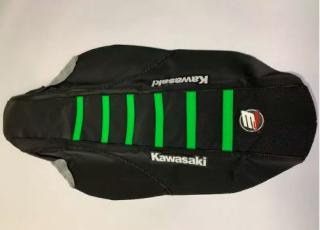 Poťah sedla BudRacing Kawasaki KXF 250 13-20, KXF 450 12-18 black/green logo