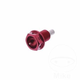 Výpustná skrutka s magnetom M12X1.50 mm 15 mm Alu Racing červená ()