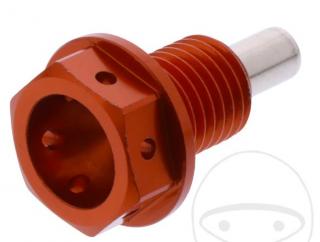 Výpustná skrutka s magnetom M12X1.50 mm 15 mm Alu Racing oranžová ()