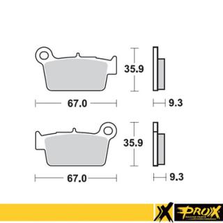 Zadné brzdové platničky PROX Kawasaki KX250F / 450F 2004 - 2024 / RM-Z250 / RM-Z450 2004 - 2024