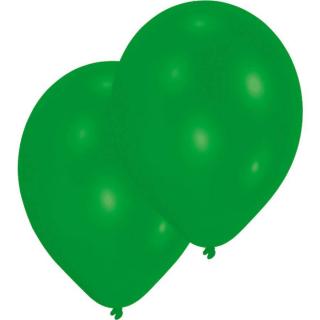 10ks Latexových balónků zelené barvy 27,5cm