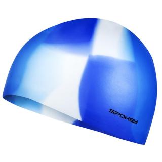 ABSTRACT Silikónová plavecká čiapka, modro-biela SPOKEY