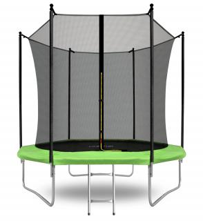 Aga SPORT FIT Trampolína 250 cm Svetlo zelená + vnútorná ochranná sieť + rebrík