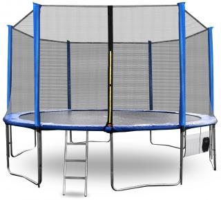 Aga SPORT PRO Trampolína 400 cm Blue + ochranná sieť + schodíky + kapsa na obuv