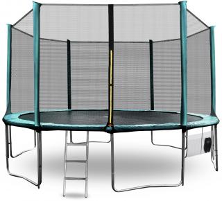 Aga SPORT PRO Trampolína 400 cm Dark Green + ochranná sieť + schodíky + vrecko n