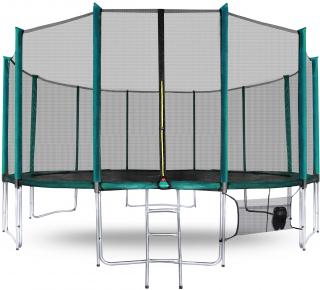 Aga SPORT PRO Trampolína 500 cm Dark Green + ochranná sieť + schodíky + vrecko n