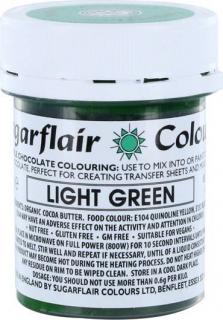 Barva do čokolády na bázi kakaového másla Sugarflair Light Green (35 g)