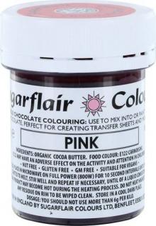 Barva do čokolády na bázi kakaového másla Sugarflair Pink (35 g)