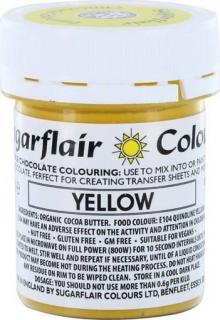 Barva do čokolády na bázi kakaového másla Sugarflair Yellow (35 g)