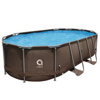 Bazén ovál Steel Super Rattan AVENLI 427 x 275 x 100 cm (expedícia do 24 hodín)