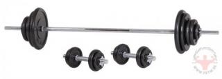 Činkový set oceľový LIFEFIT 70 kg /30 mm/