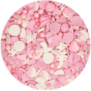 Cukrové dekorace růžový mix 50g