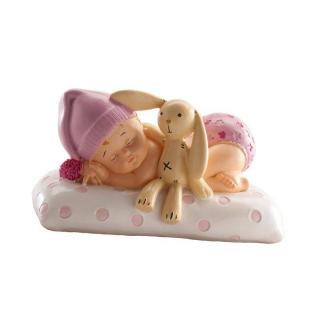 Figurka na dort spící miminko holčička