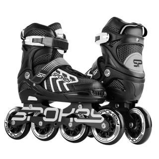 KHAN Kolieskové korčule, čierno-biele, ABEC7 Carbon, veľ. 35-38 SPOKEY (expedícia do 24 hodín)