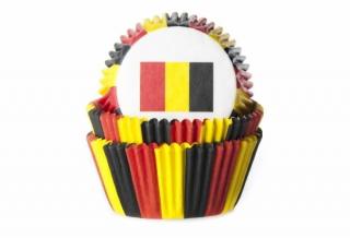 Košíček na mafiny vlajka Belgicko 50 ks